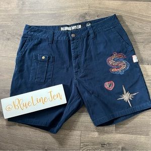 Billionaire Boys Club Navy Embroidered Shorts NWOT